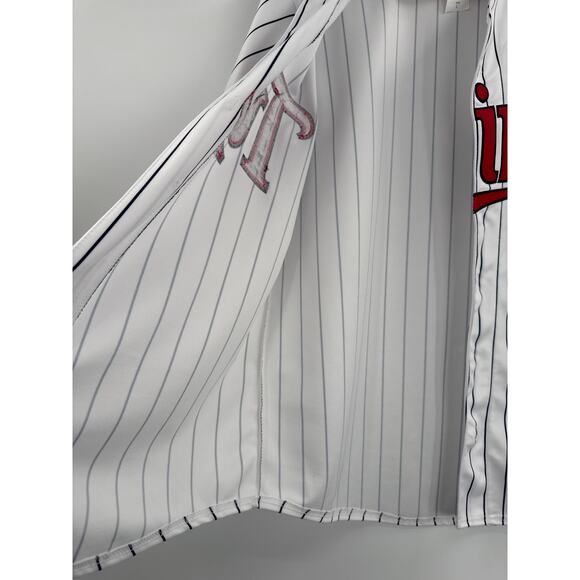Vintage Majestic Minnesota Twins White Pinstripe Jersey blank no name Size L - Picture 8 of 13